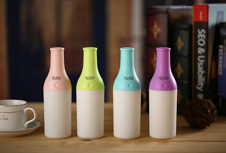 Mini USB Humidifier Creative Cool bottle Humidifier Warm light Night light Humidifier  Air Filter