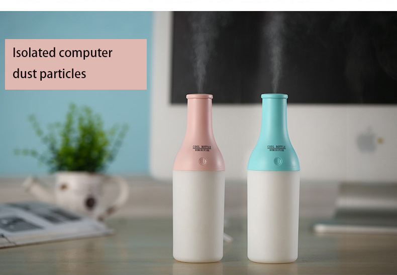 Mini USB Humidifier Creative Cool bottle Humidifier Warm light Night light Humidifier  Air Filter