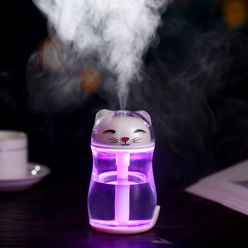 Lucky Cat Humidifier Mini USB Colorful Crystal Light Humidifier Creative Cartoon lovely Humidifier