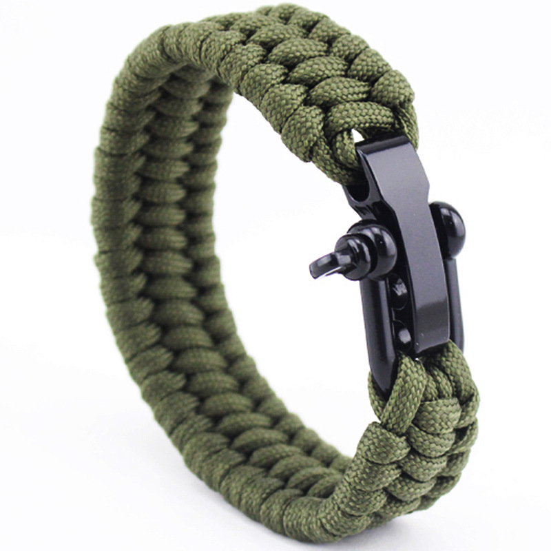 U type Steel buckle military rule Umbrella rope With adjustment survive Wristbands Bracelet