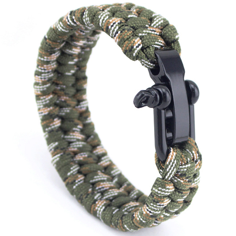 U type Steel buckle military rule Umbrella rope With adjustment survive Wristbands Bracelet