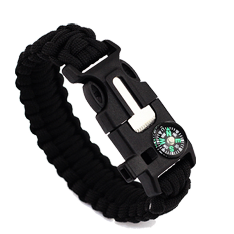 Camping Emergency Life-saving Compass Seeking bracelet field Fire Bracelet Flintstones Wristband