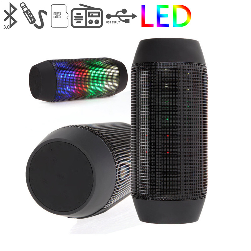 Music Pulsation Colorful Wireless Bluetooth Speaker LED Lights Card Sound Portable Bass