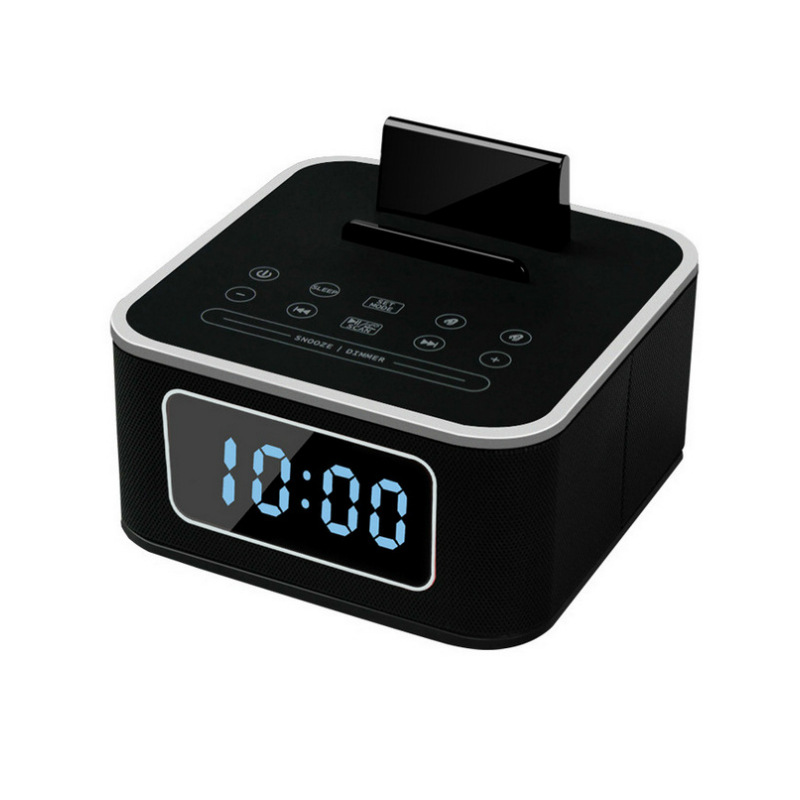 Wireless Bluetooth Speaker Intelligent Mobile Phone Base FM Radio Alarm Clock Mini Sound
