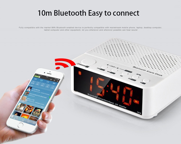 LED Display Screen Wireless Bluetooth Speaker Clock Bluetooth Sound Card Radio Computer Speaker