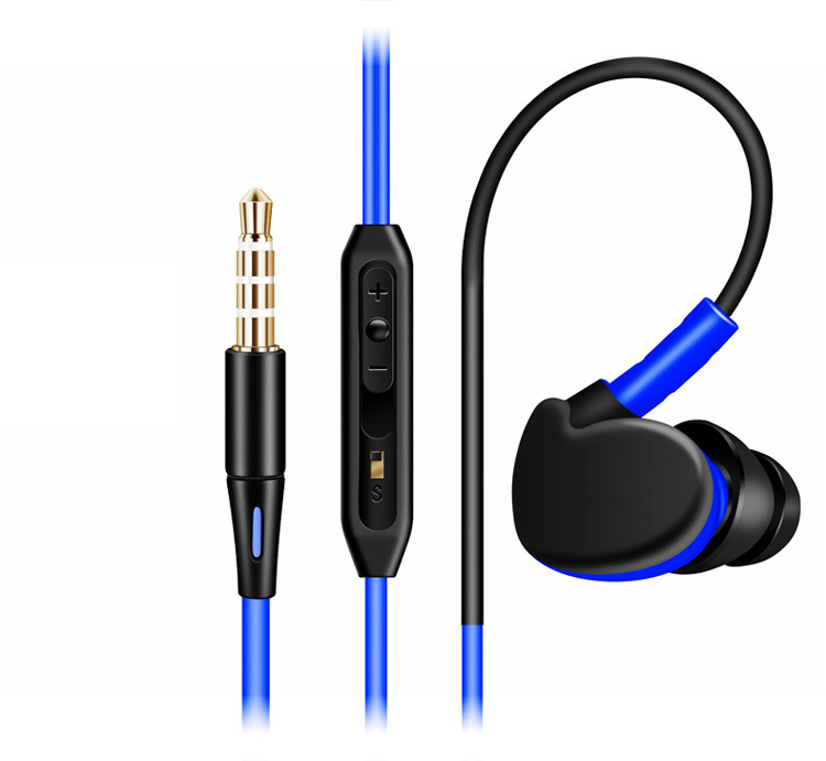 Movement Headset Ear Style Subwoofer Mobile Phone Computer General Wire Control With Wheat Headset