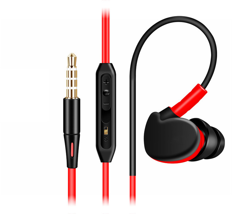Movement Headset Ear Style Subwoofer Mobile Phone Computer General Wire Control With Wheat Headset