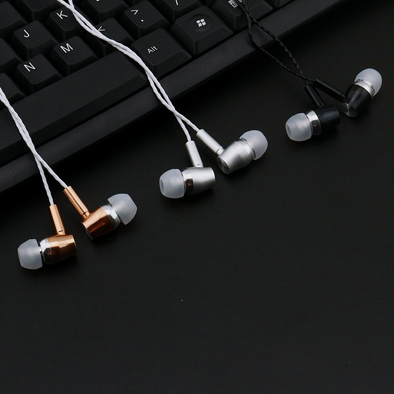 Metal Wire Control Headphones Apple Andrews Mobile Phone General With Wheat Subwoofer Earplugs
