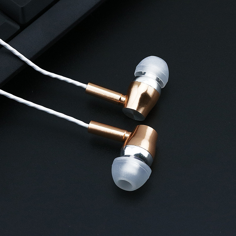 Metal Wire Control Headphones Apple Andrews Mobile Phone General With Wheat Subwoofer Earplugs