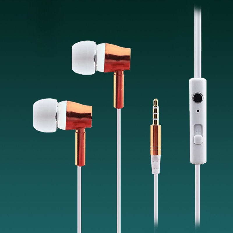 Metal Wire Control Headphones Apple Andrews Mobile Phone General With Wheat Subwoofer Earplugs