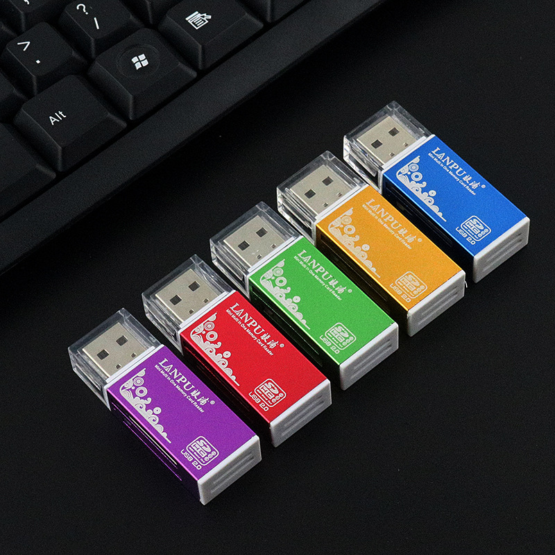 Aluminum alloy Card reader Multifunction 4 in 1 High speed SD TF M2 MS Card reader