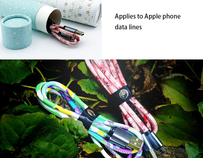 Apply to Apple Mobile Phone Data lines Andrews General Camouflage leather fast Charging Cable