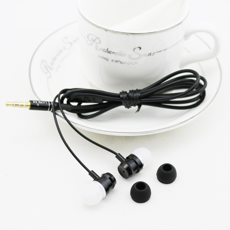 Mobile Phone Wire Control Headset 3.5mm Ear Style intelligent With Wheat General Subwoofer Earplugs
