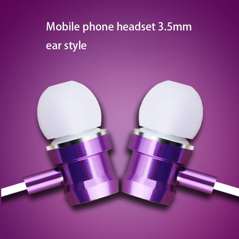 Mobile Phone Wire Control Headset 3.5mm Ear Style intelligent With Wheat General Subwoofer Earplugs
