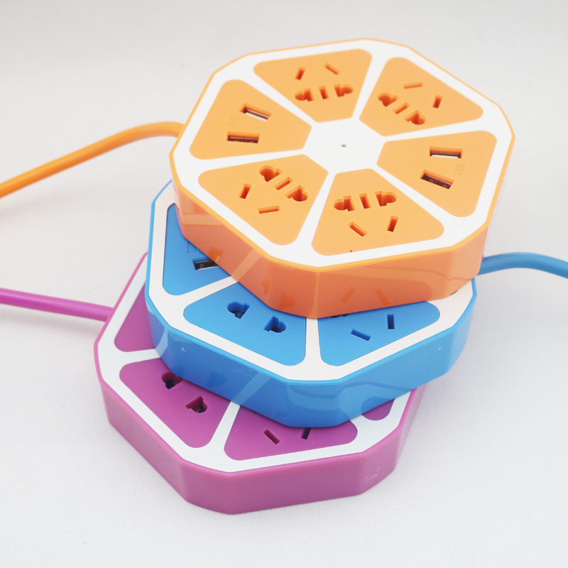 Creative USB Versatile Colorful Mobile Phone Row Hexagonal Safety intelligent USB Charger