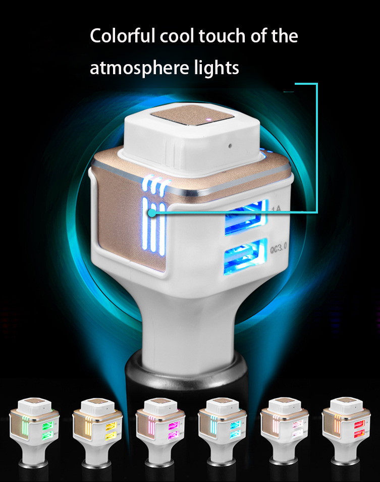 Multifunction Car Charger Car Atmosphere Lights Fast Charge Bluetooth Headset Charger