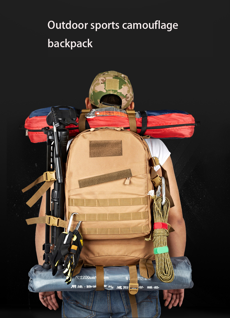 Outdoor Movement Camouflage Backpack Military Fans Climbing Hiking Bag Shoulders 3D Tactics Backpack