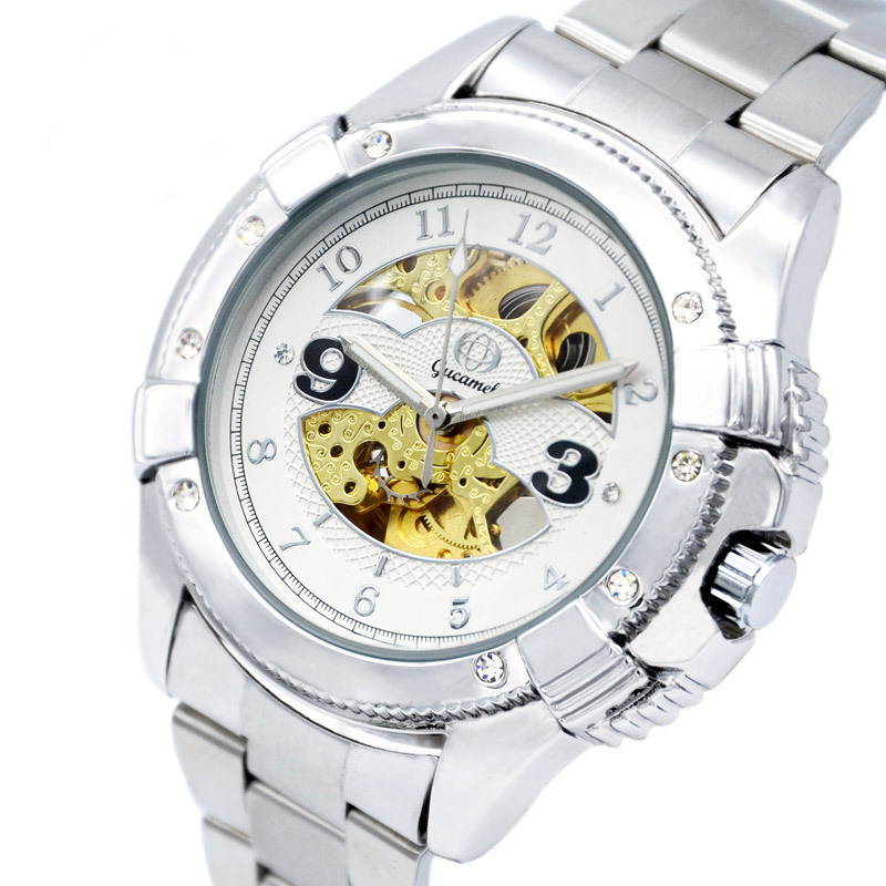 Upscale Hollow Watch Men Fashion Diamond Fully Automatic Watch Mechanical
