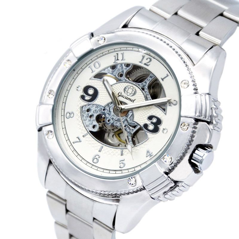 Upscale Hollow Watch Men Fashion Diamond Fully Automatic Watch Mechanical