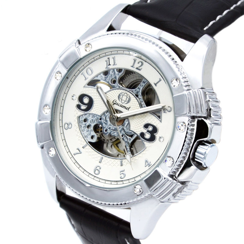 Upscale Hollow Watch Men Fashion Diamond Fully Automatic Watch Mechanical