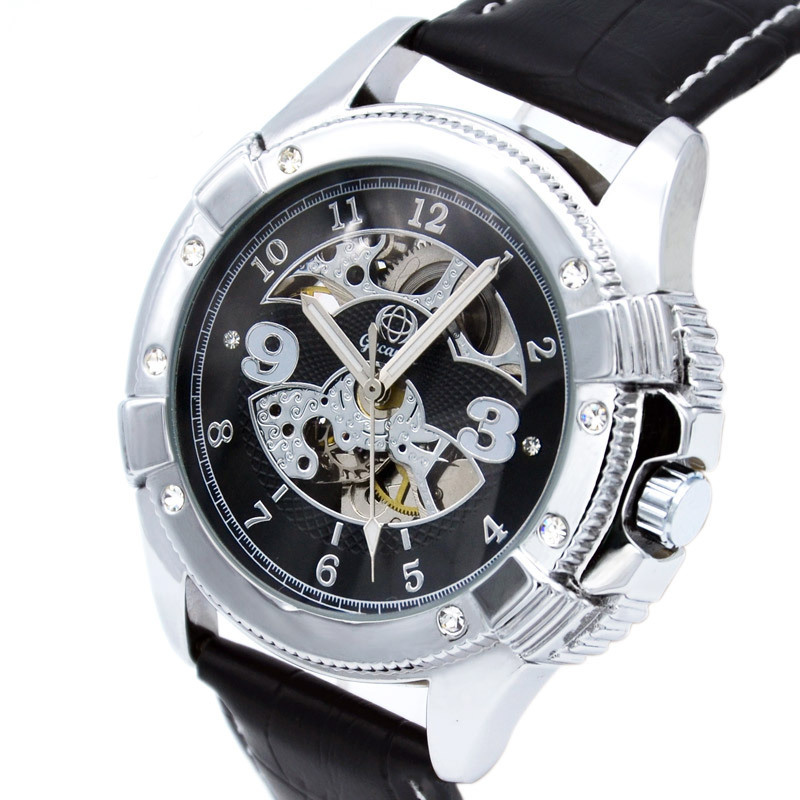 Upscale Hollow Watch Men Fashion Diamond Fully Automatic Watch Mechanical