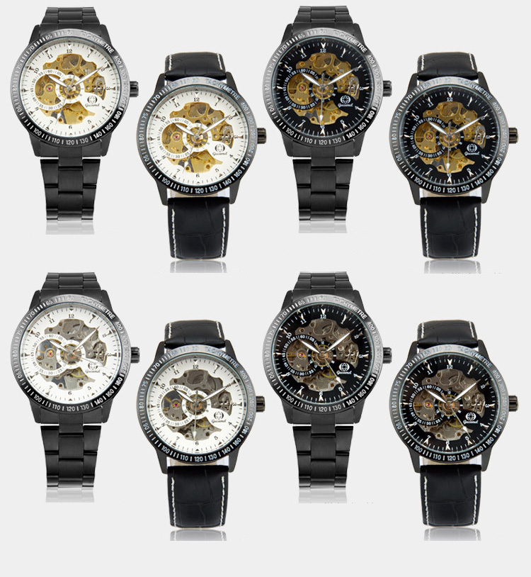 High end person Watch Elegant black Symphony Face Fashion Men Mechanical Watch