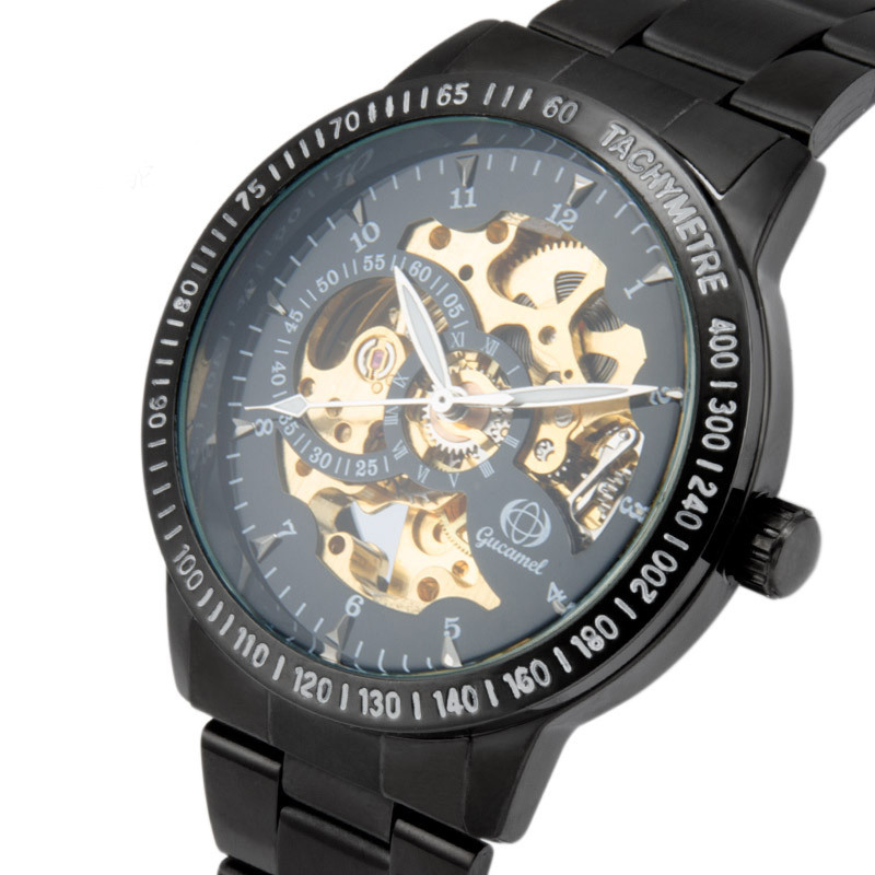 High end person Watch Elegant black Symphony Face Fashion Men Mechanical Watch
