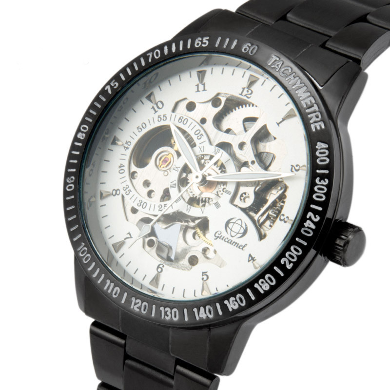 High end person Watch Elegant black Symphony Face Fashion Men Mechanical Watch