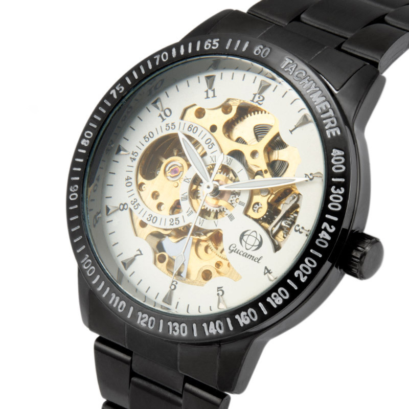 High end person Watch Elegant black Symphony Face Fashion Men Mechanical Watch