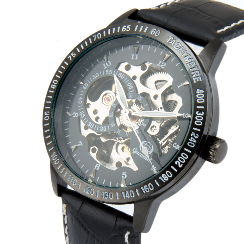 High end person Watch Elegant black Symphony Face Fashion Men Mechanical Watch