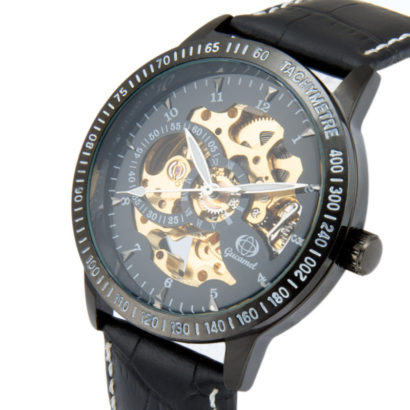 High end person Watch Elegant black Symphony Face Fashion Men Mechanical Watch