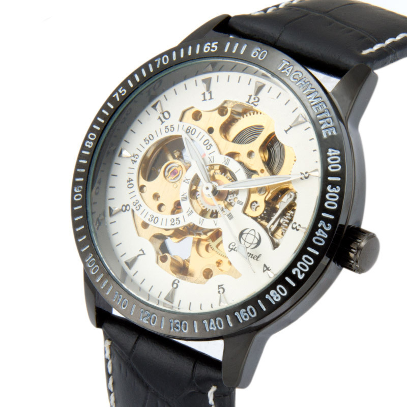 High end person Watch Elegant black Symphony Face Fashion Men Mechanical Watch