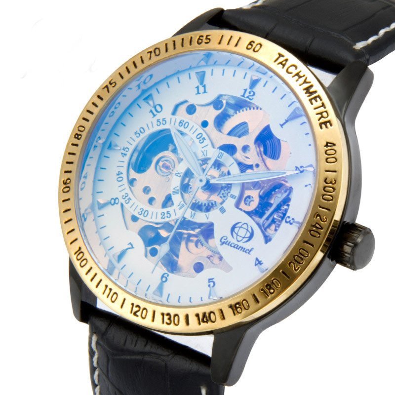High end person Watch Elegant black Symphony Face Fashion Men Mechanical Watch