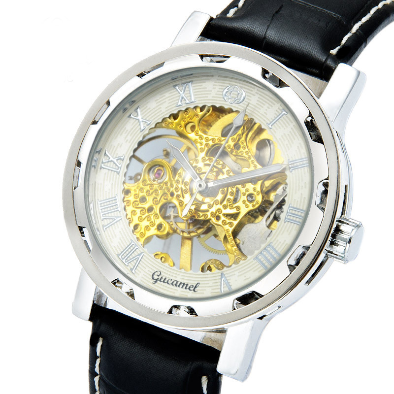 Men Hollow Mechanical Watch High Quality Steel strip Belt Watch Fully automatic mechanical Men Watch