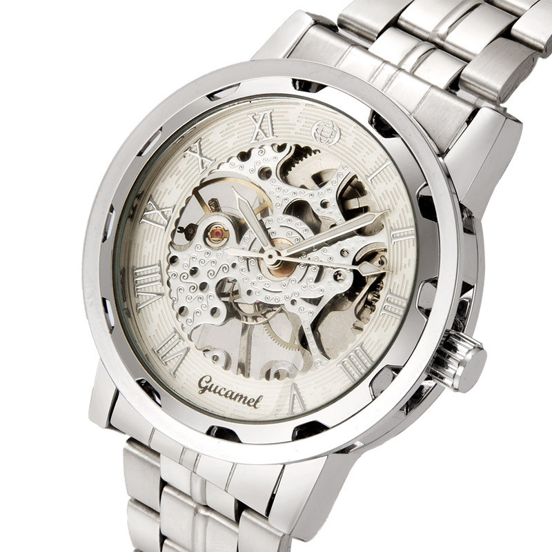 Men Hollow Mechanical Watch High Quality Steel strip Belt Watch Fully automatic mechanical Men Watch