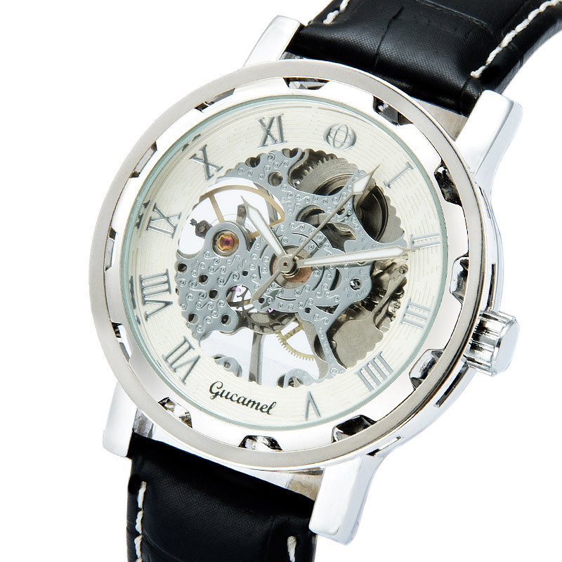 Men Hollow Mechanical Watch High Quality Steel strip Belt Watch Fully automatic mechanical Men Watch