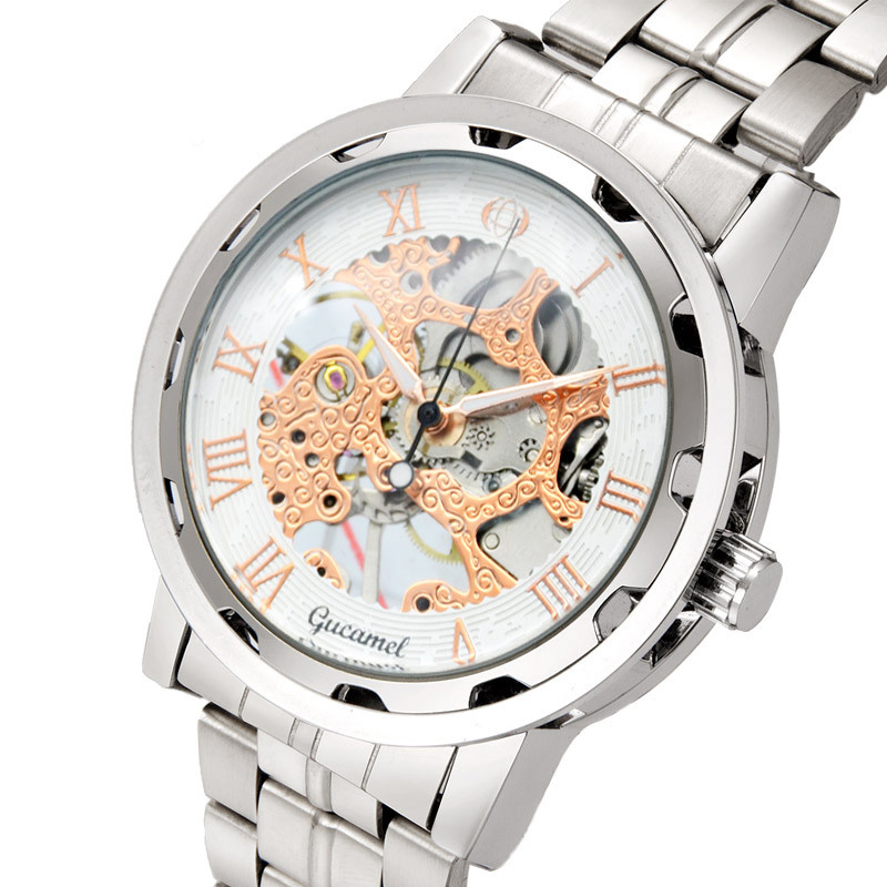 Men Hollow Mechanical Watch High Quality Steel strip Belt Watch Fully automatic mechanical Men Watch