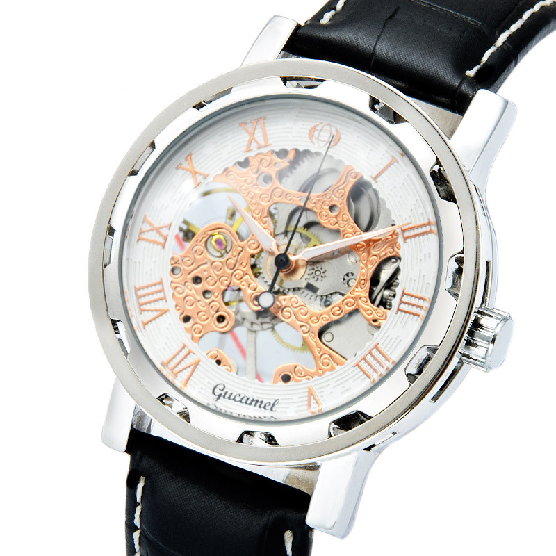 Men Hollow Mechanical Watch High Quality Steel strip Belt Watch Fully automatic mechanical Men Watch