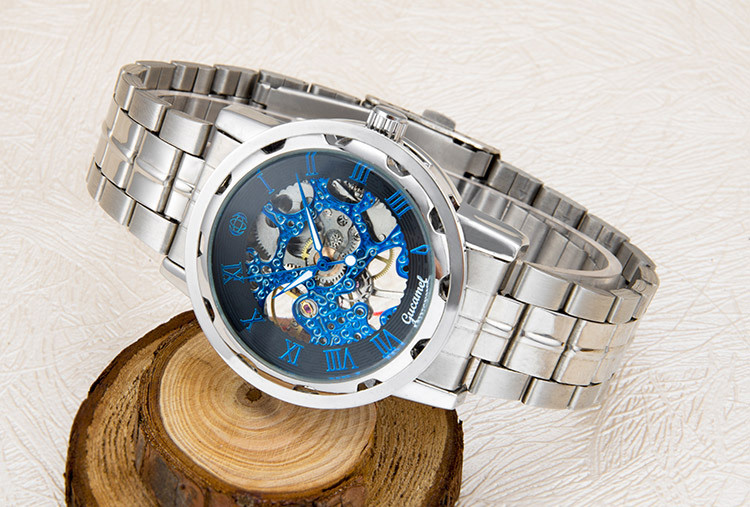 Men Hollow Mechanical Watch High Quality Steel strip Belt Watch Fully automatic mechanical Men Watch