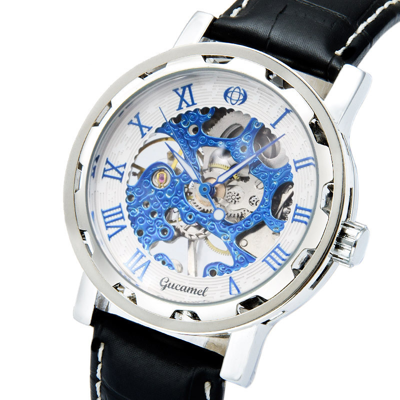 Men Hollow Mechanical Watch High Quality Steel strip Belt Watch Fully automatic mechanical Men Watch