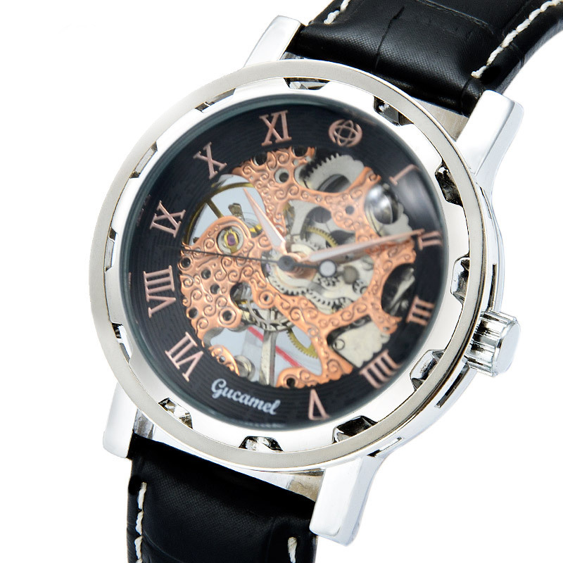 Men Hollow Mechanical Watch High Quality Steel strip Belt Watch Fully automatic mechanical Men Watch