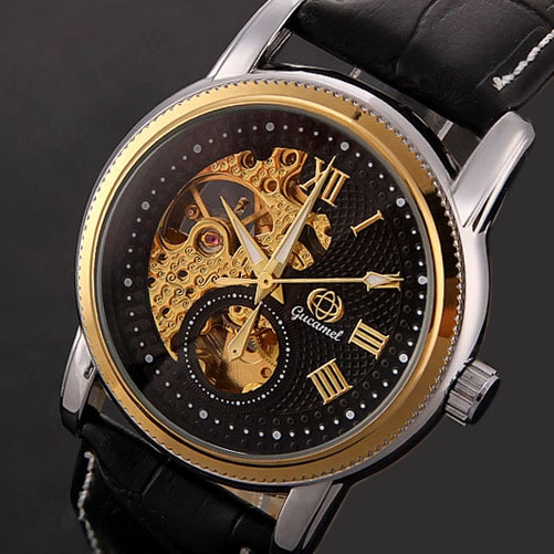 High end Business Fashion Sided Hollow Men Automatic Mechanical Waterproof Watch