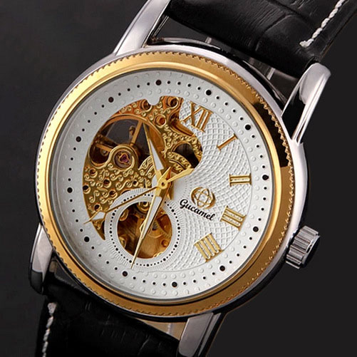High end Business Fashion Sided Hollow Men Automatic Mechanical Waterproof Watch