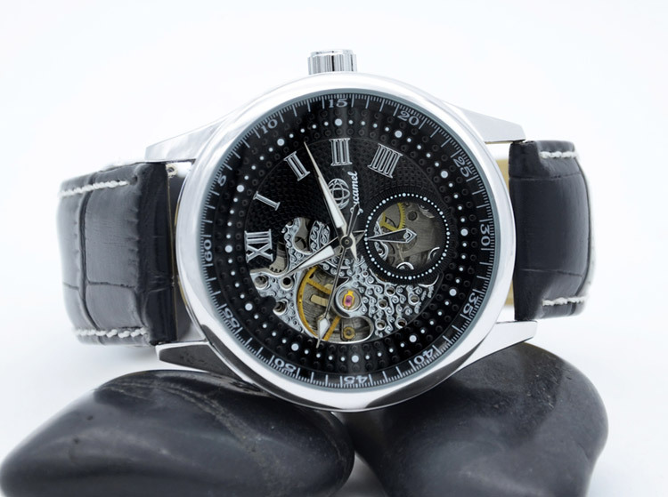 Upscale Fashion Business Steel Strip Belt Fully Automatic Hollow Mechanical Men Watch
