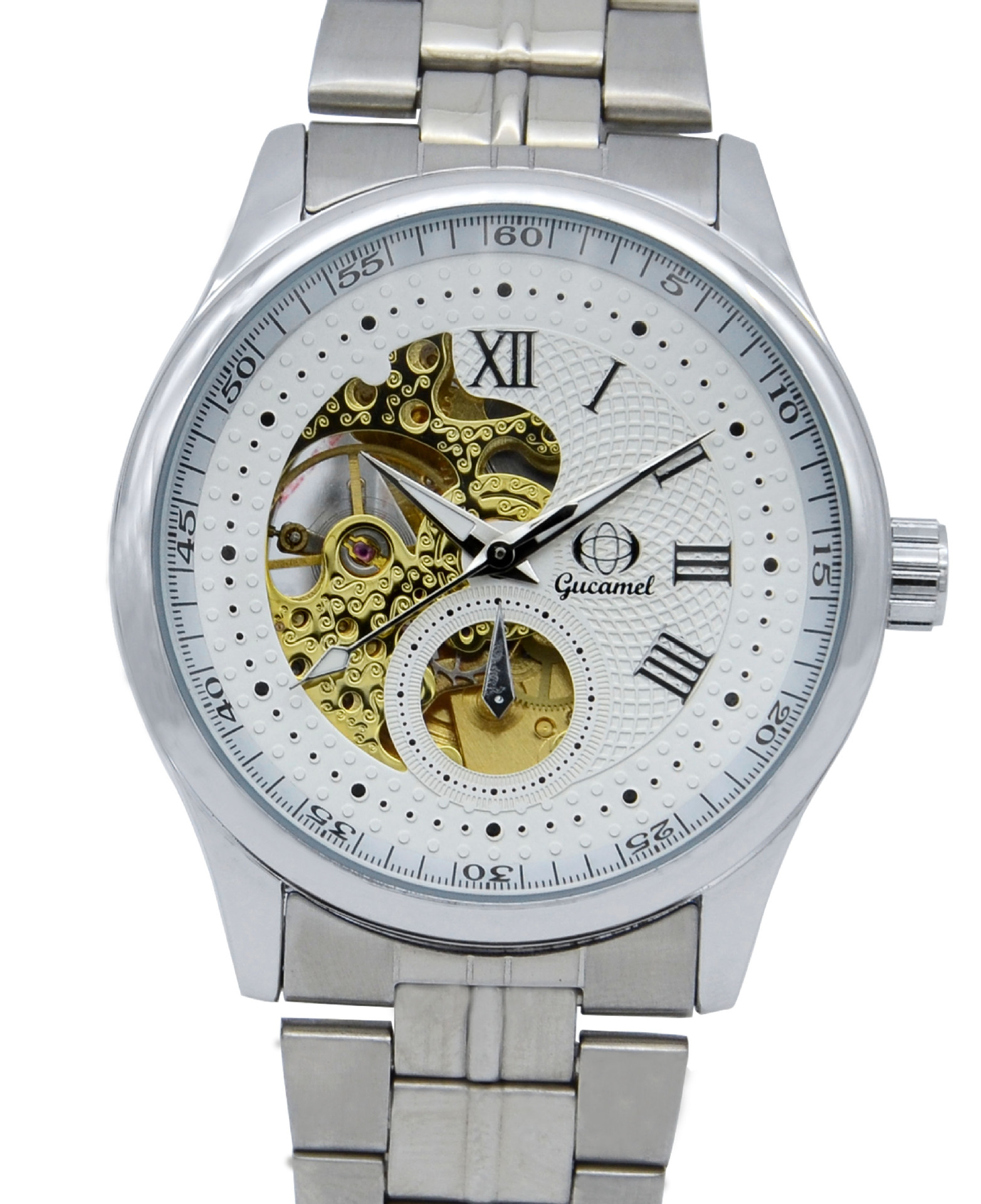Upscale Fashion Business Steel Strip Belt Fully Automatic Hollow Mechanical Men Watch