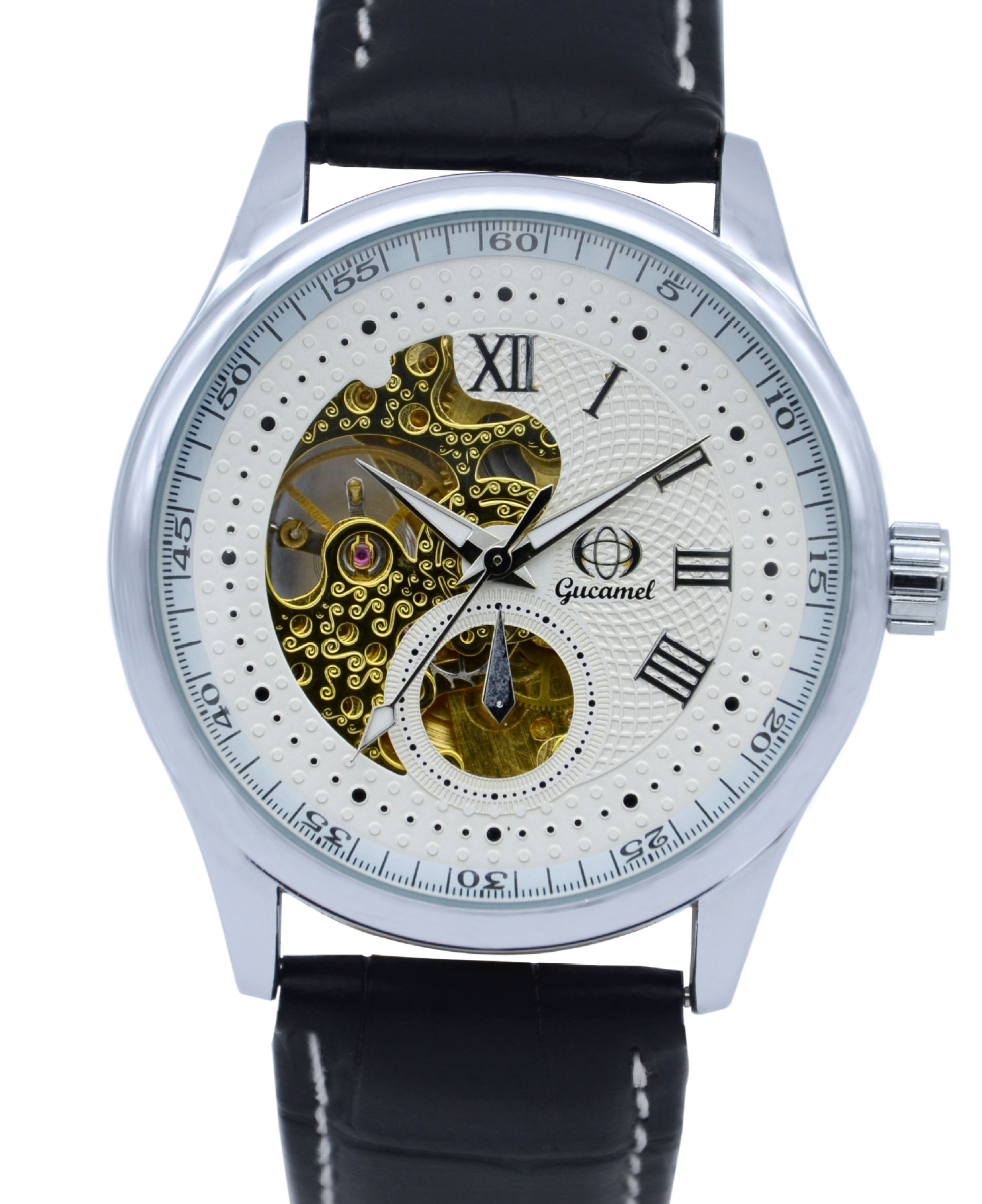 Upscale Fashion Business Steel Strip Belt Fully Automatic Hollow Mechanical Men Watch