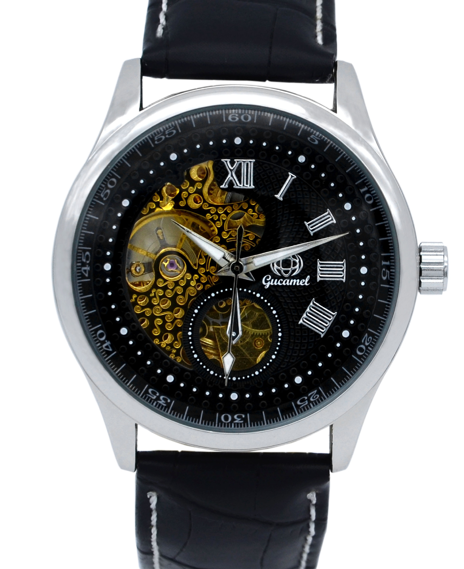 Upscale Fashion Business Steel Strip Belt Fully Automatic Hollow Mechanical Men Watch