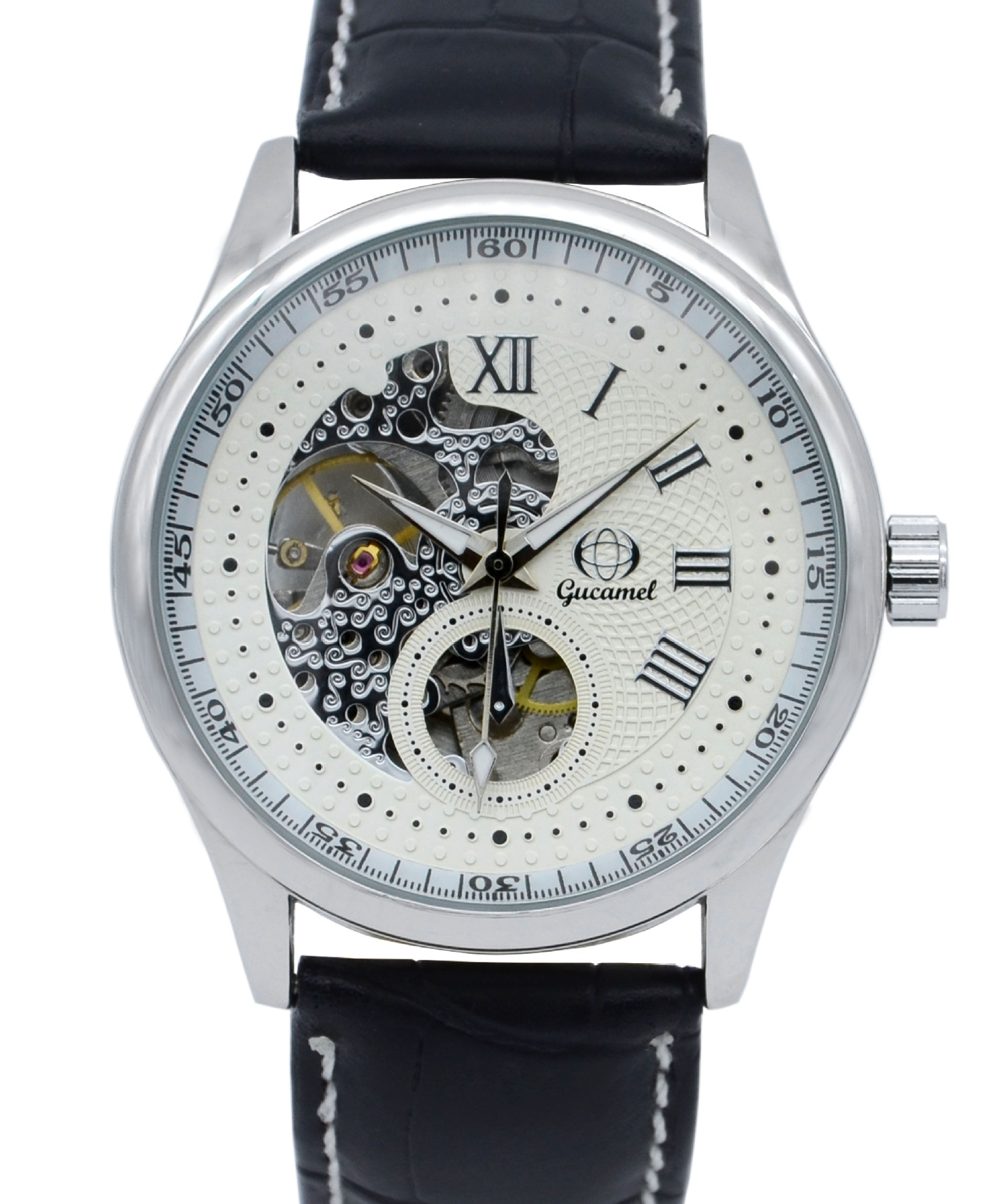 Upscale Fashion Business Steel Strip Belt Fully Automatic Hollow Mechanical Men Watch