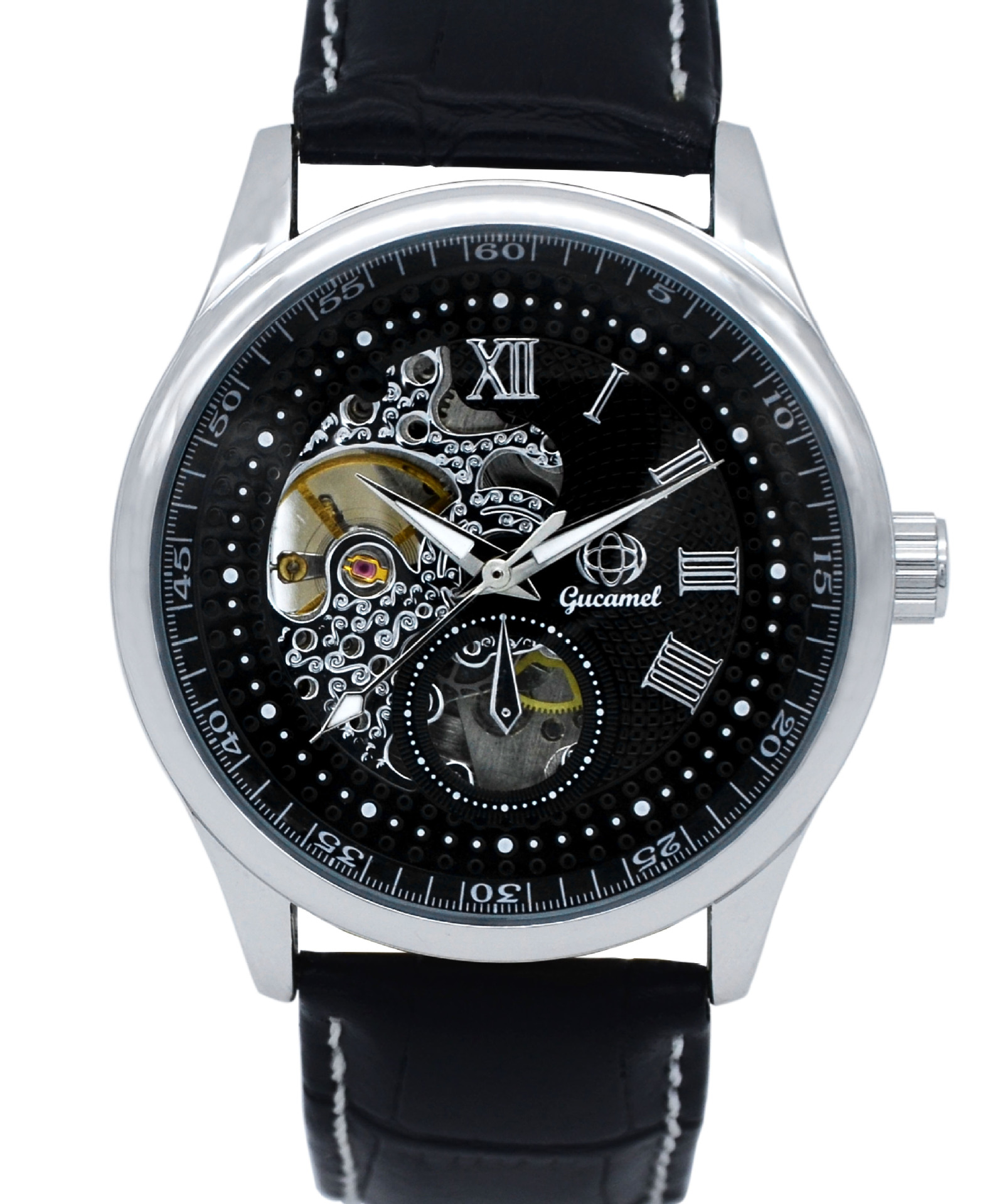 Upscale Fashion Business Steel Strip Belt Fully Automatic Hollow Mechanical Men Watch