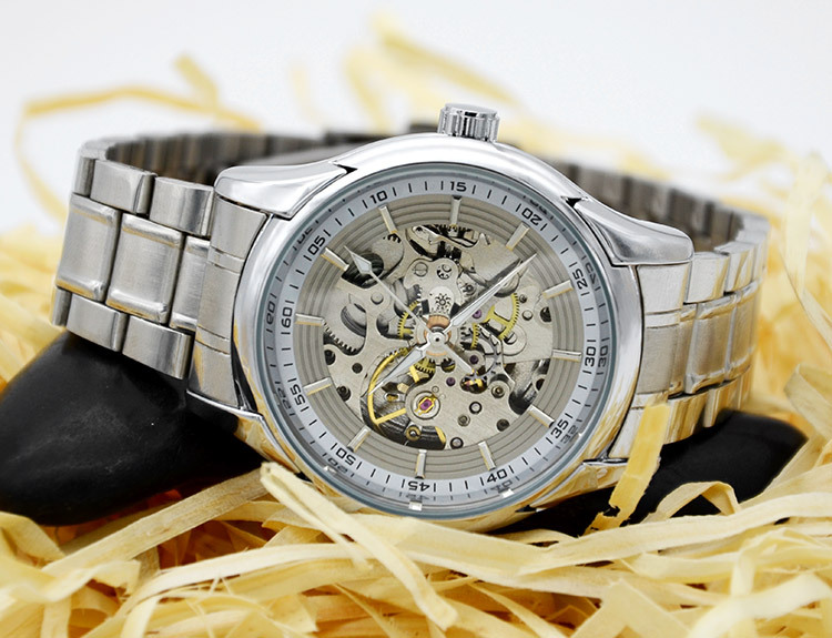 Upscale Men Hollow Watch Business Fashion Waterproof Fully Automatic Mechanical Watch